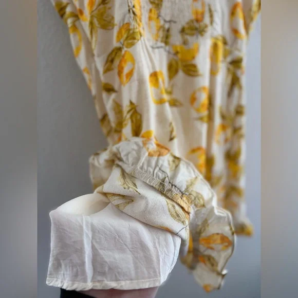 Urban Outfitters Lemon Print Tie Strap Mini Dress Size Medium - Picture 8 of 10